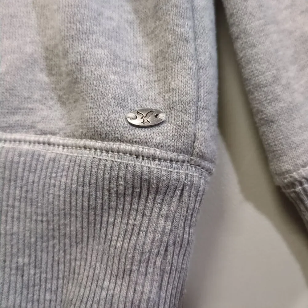 American Eagle Women's M Sequin Penguins Gray Sweatshirt Hello Good Looking
